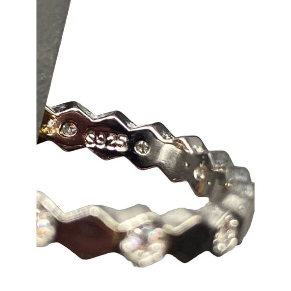 Sterling silver 925 beehive bee honeycomb pattern pave diamond cz ring size 8 - Picture 6 of 6